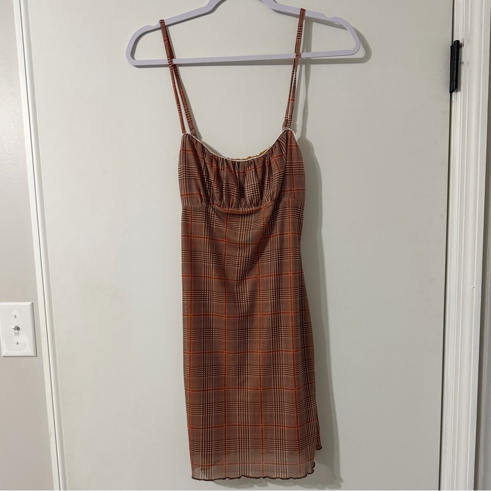 Altar'd State Plaid Slip Mini Dress